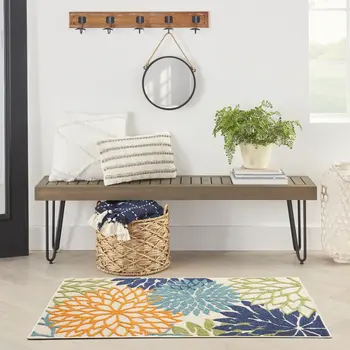 3' X 5' Cream Indoor Outdoor Area Rug