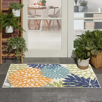 3' X 5' Cream Indoor Outdoor Area Rug