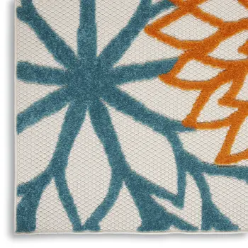 10' Turquoise Indoor Outdoor Runner Rug