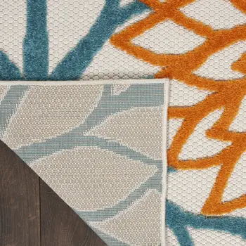 10' Turquoise Indoor Outdoor Runner Rug