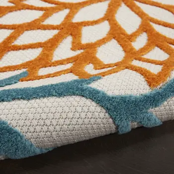 3' X 4' Blue And Yellow Indoor Outdoor Area Rug