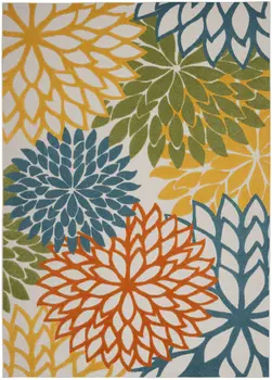 8' X 11' Blue And Yellow Indoor Outdoor Area Rug