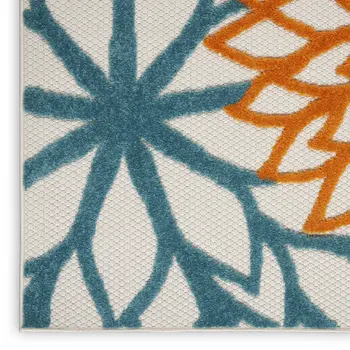 8' X 11' Blue And Yellow Indoor Outdoor Area Rug