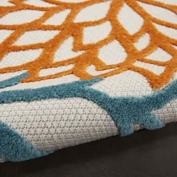 8' X 11' Blue And Yellow Indoor Outdoor Area Rug