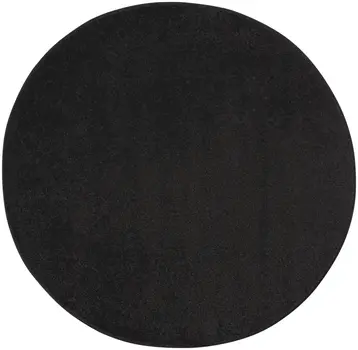 4' Black Round Indoor Outdoor Area Rug