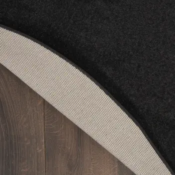 6' X 6' Black Round Indoor Outdoor Area Rug