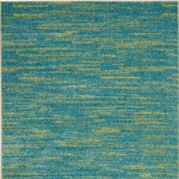 3' X 5' Blue And Green Indoor Outdoor Area Rug