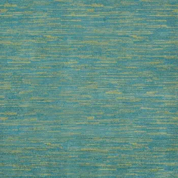 5' X 5' Blue And Green Square Indoor Outdoor Area Rug
