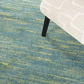 6' X 6' Blue And Green Round Indoor Outdoor Area Rug