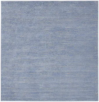 5' X 5' Blue And Gray Square Indoor Outdoor Area Rug