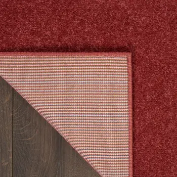 5' X 5' Brick Red Square Indoor Outdoor Area Rug