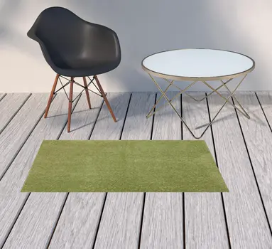 4' Runner Green Indoor Outdoor Runner Rug