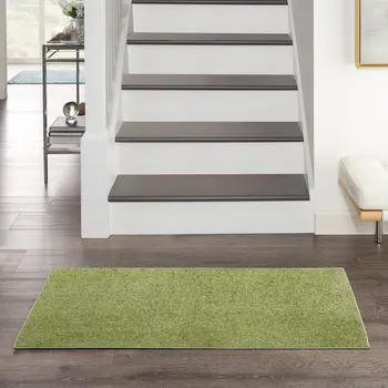 4' Runner Green Indoor Outdoor Runner Rug