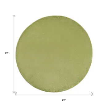 6' X 6' Green Round Indoor Outdoor Area Rug