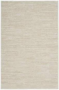 4' Runner Beige And Ivory Indoor Outdoor Runner Rug