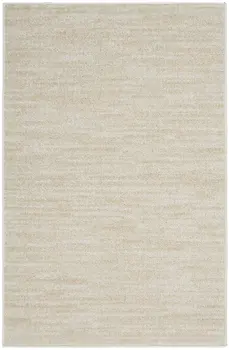 4' Runner Beige And Ivory Indoor Outdoor Runner Rug