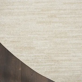 4' Beige And Ivory Round Indoor Outdoor Area Rug