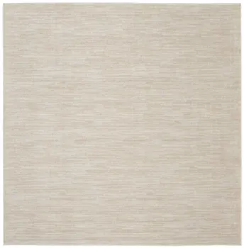 5' X 5' Beige And Ivory Square Indoor Outdoor Area Rug