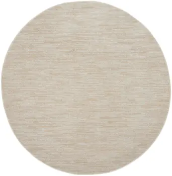 6' X 6' Beige And Ivory Round Indoor Outdoor Area Rug