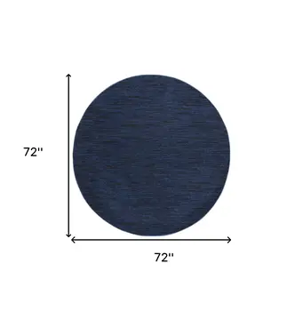 6' X 6' Blue Round Indoor Outdoor Area Rug