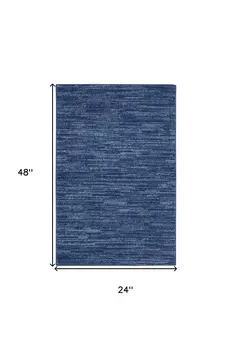 4' Runner Navy Blue Indoor Outdoor Runner Rug
