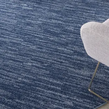 6' X 6' Blue Round Indoor Outdoor Area Rug