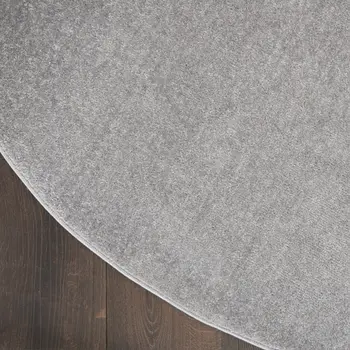 6' X 6' Gray Round Indoor Outdoor Area Rug
