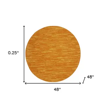 4' Orange Round Indoor Outdoor Area Rug