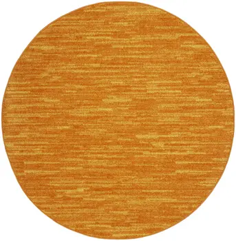 4' Orange Round Indoor Outdoor Area Rug