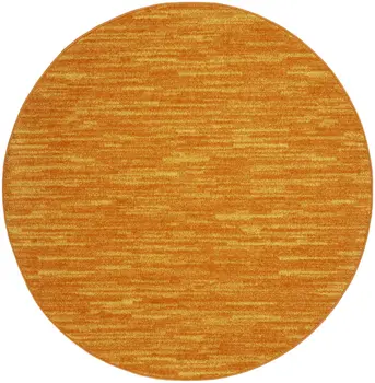 4' Orange Round Indoor Outdoor Area Rug