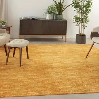 5' X 5' Orange Square Indoor Outdoor Area Rug