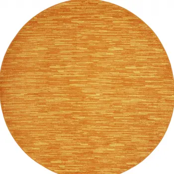6' X 6' Orange Round Indoor Outdoor Area Rug