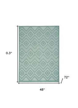 4' X 6' Aqua Indoor Outdoor Area Rug