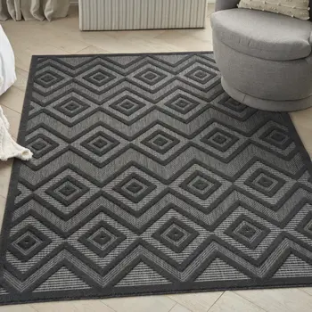 4' X 6' Charcoal Indoor Outdoor Area Rug