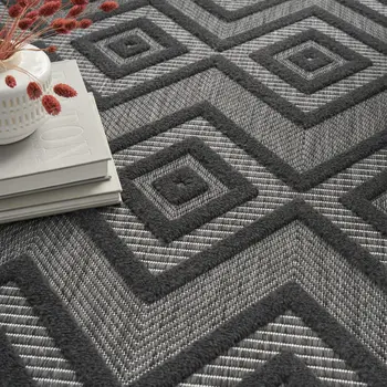 4' X 6' Charcoal Indoor Outdoor Area Rug