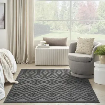4' X 6' Charcoal Indoor Outdoor Area Rug