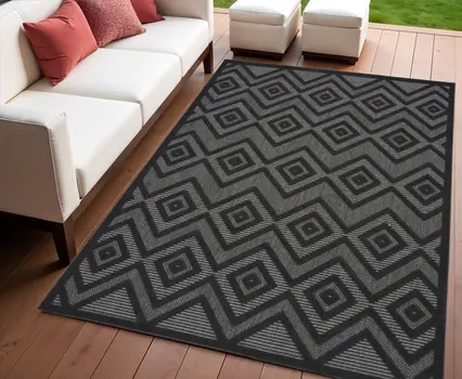 4' X 6' Charcoal Indoor Outdoor Area Rug