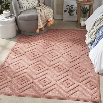 4' X 6' Coral Indoor Outdoor Area Rug