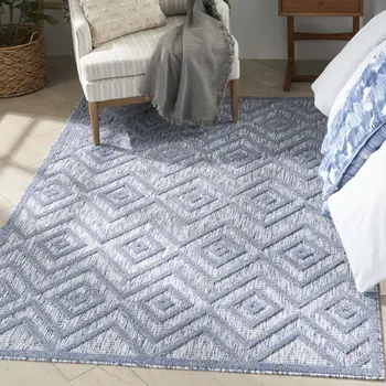 4' X 6' Denim Blue Indoor Outdoor Area Rug