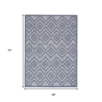 4' X 6' Denim Blue Indoor Outdoor Area Rug