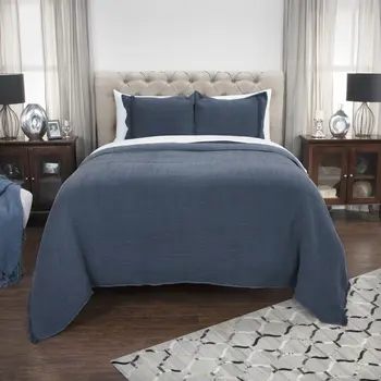 Indigo Checkered King Quilt