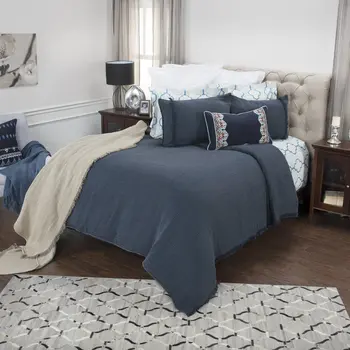 Indigo Checkered Queen Quilt