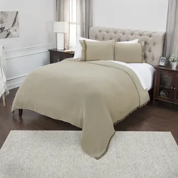 Natural Checkered Queen Quilt