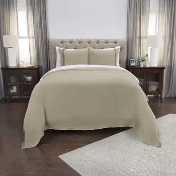Natural Checkered Queen Quilt