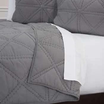 Gray Geometric King Quilt