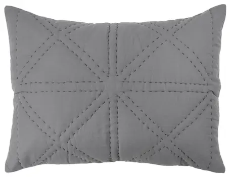 Gray Geometric Queen Quilt