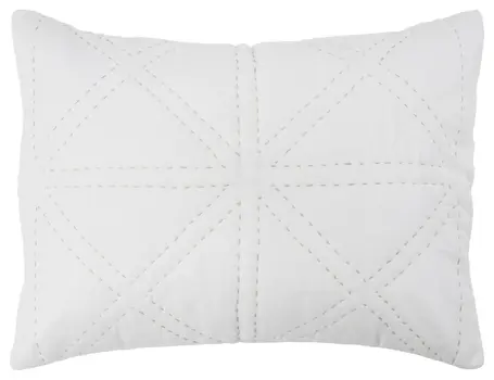 White Geometric King Quilt
