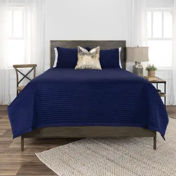 Indigo Geometric Queen Quilt