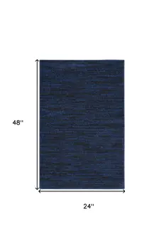 2' X 4' Midnight Blue Stain Resistant Indoor Outdoor Area Rug
