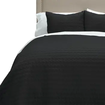 Black Geometric Twin Quilt